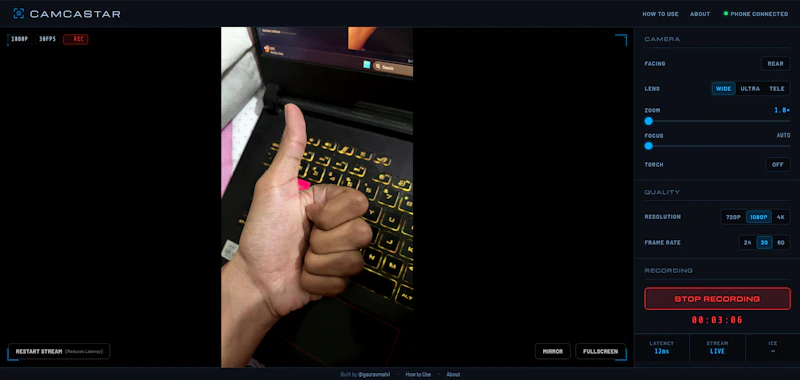 Camcastar screenshot 1