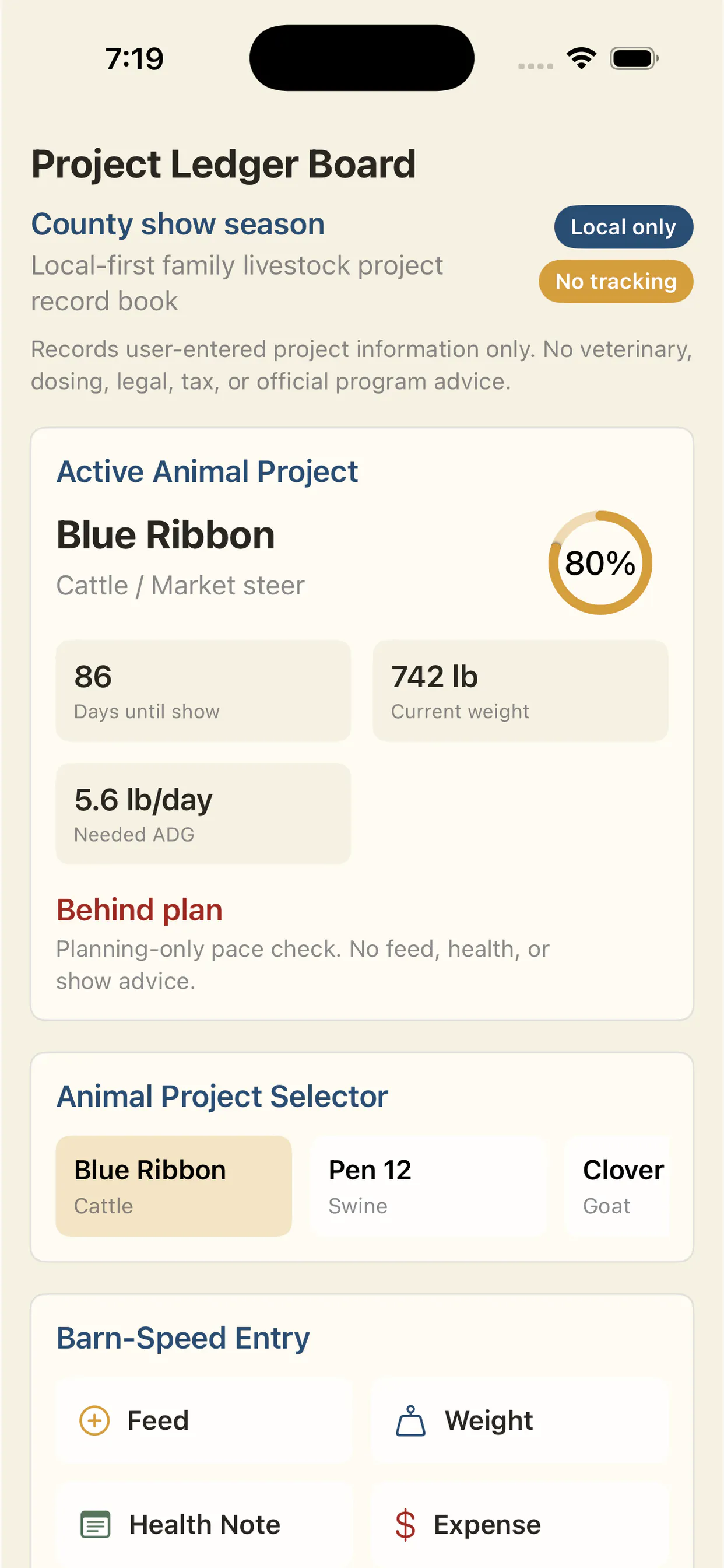 ShowProject: Livestock Log gallery image