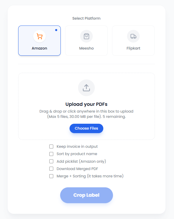 Q Crop Label - Main product screenshot demonstrating key features and user interface