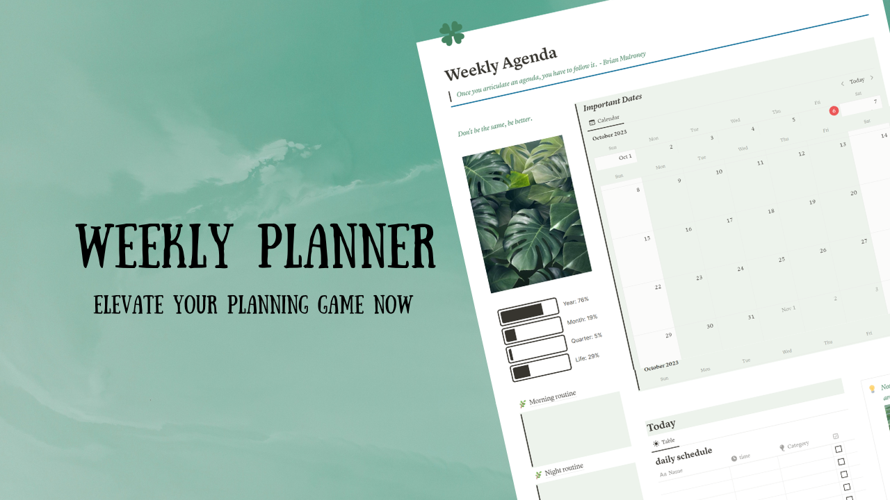 startuptile Weekly Planner-Craft your future one day at a time