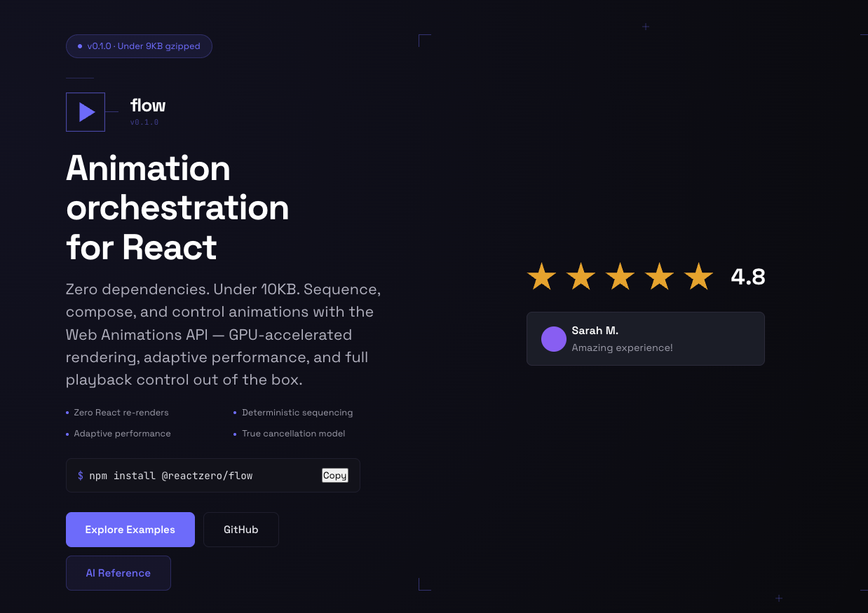 Animation orchestration for React gallery image