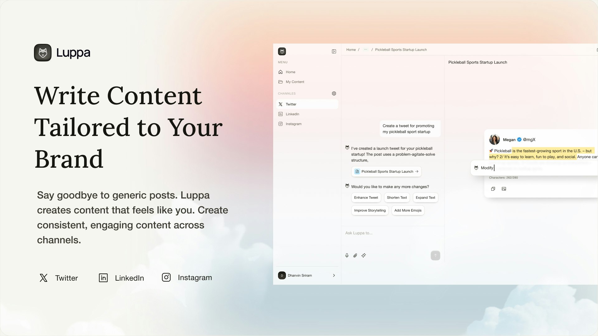 Luppa - Main product screenshot demonstrating key features and user interface