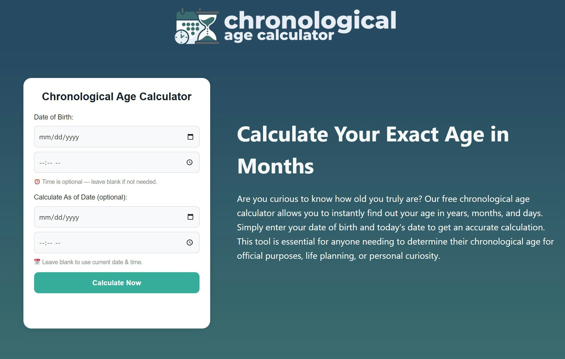 Chronological Age Calculator