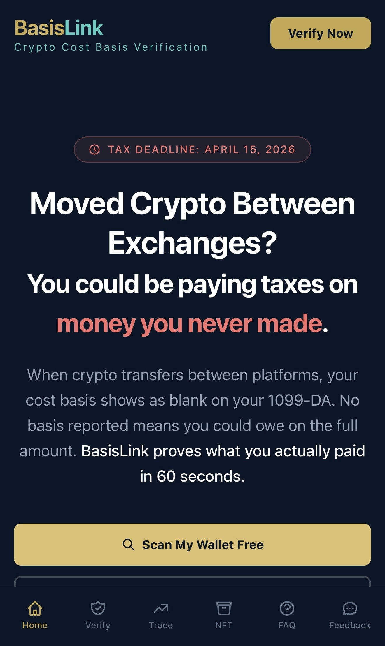 BasisLink Crypto Cost Basis Verification gallery image