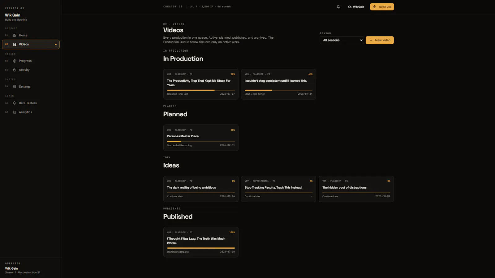 Creator OS screenshot 2