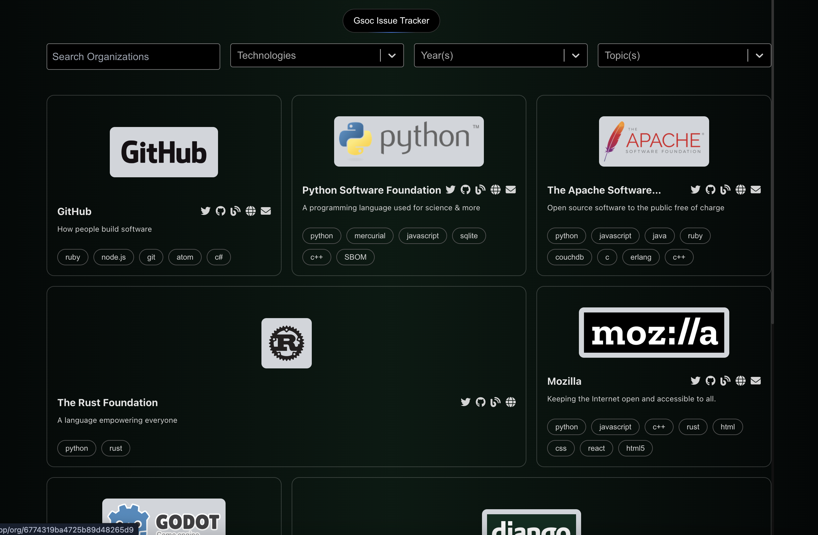 GSOC Issue Tracker - Finden und filtern Sie GSOC -Probleme und -organisationen nahtlos Medien 1