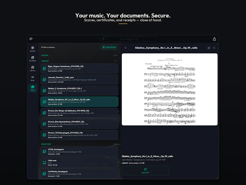ArtistLog - Concerts, repertoire & gear screenshot 6