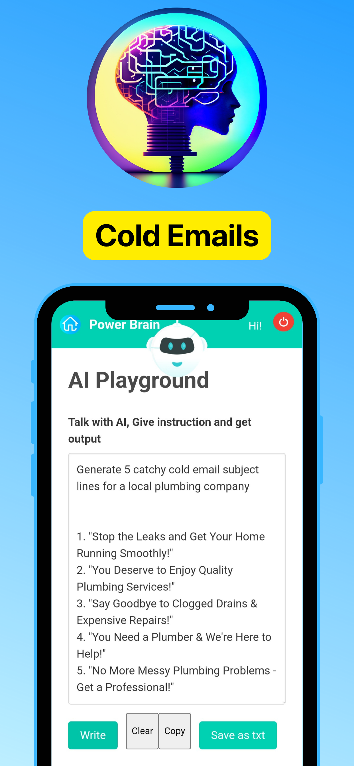 PowerBrain KI -Schreibwerkzeug und Chatgpt - Mühelos mobile Produktivität steigern Medien 6