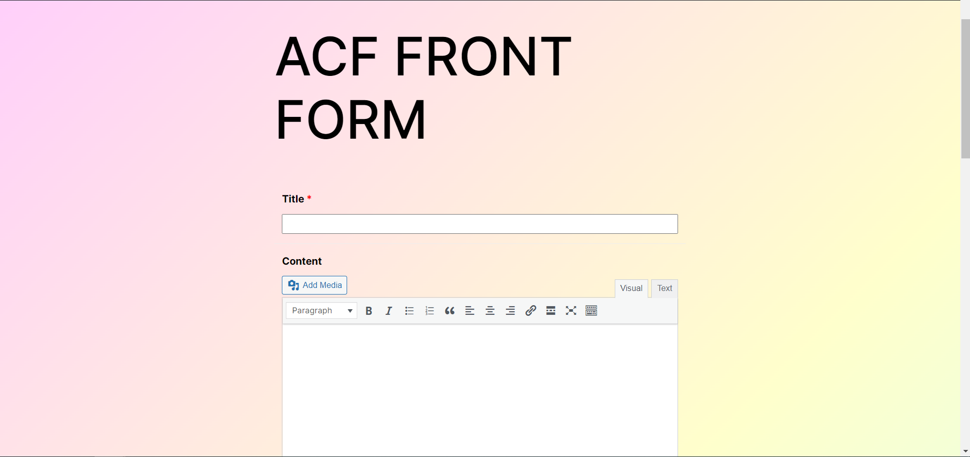 ACF Frontformen Medien 2