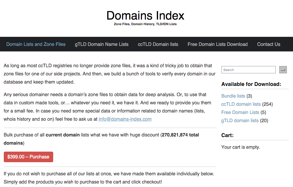 Domains Index