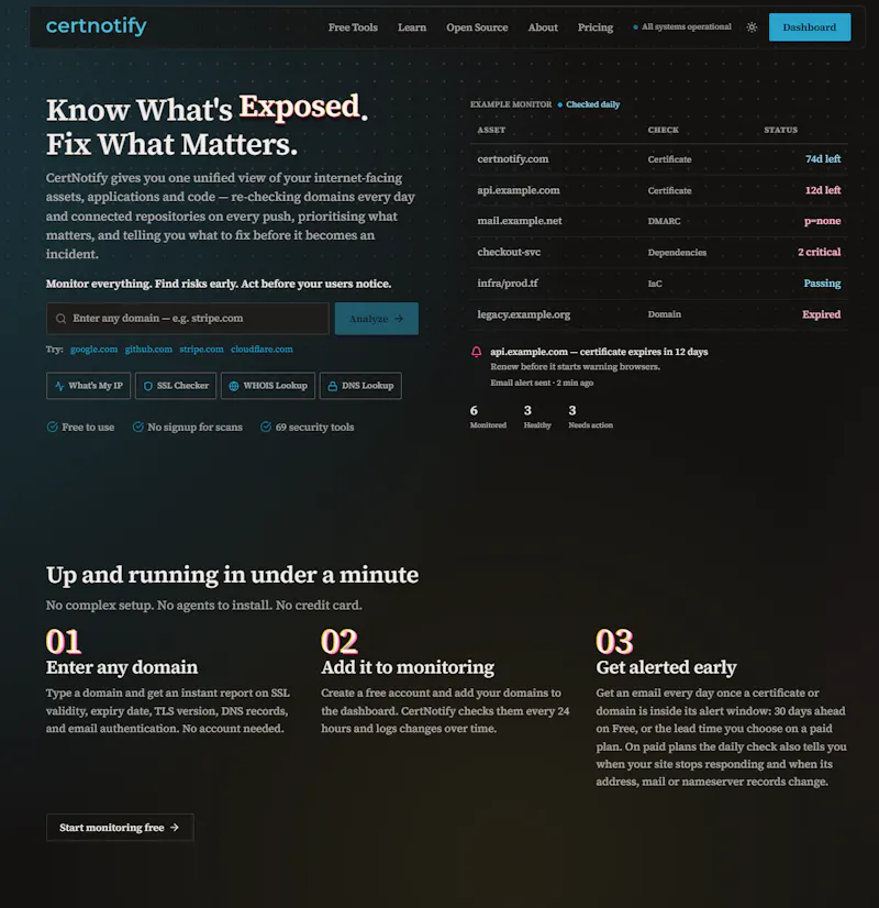 CertNotify screenshot 4