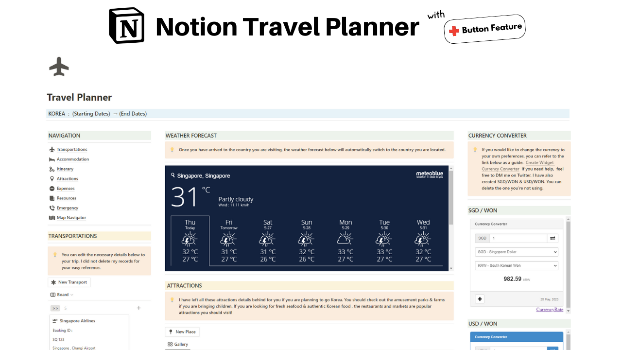 startuptile Notion Travel Planner-Make trip planning process smooth organized and enjoyable!
