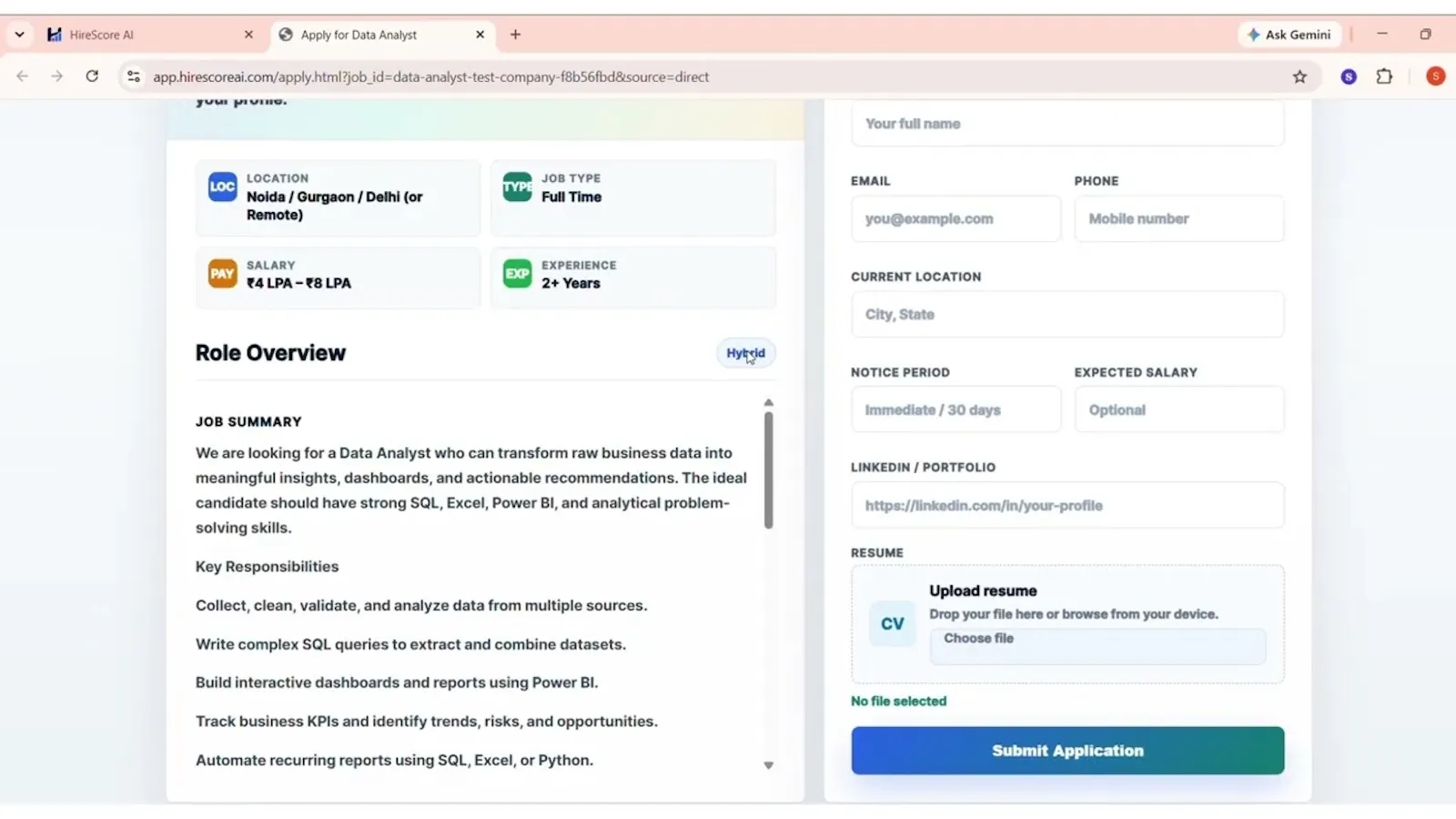 HireScoreAI screenshot 1 (video preview)