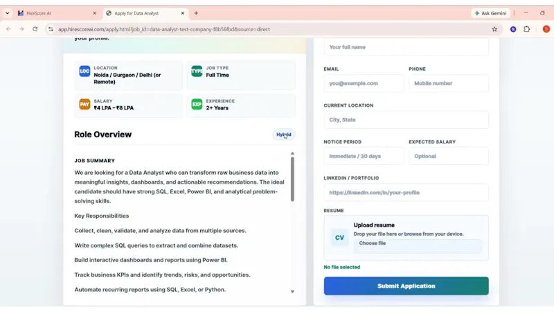 HireScoreAI screenshot 1 (video preview)