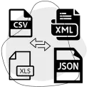 Convert CSV, JSON, and XML formats