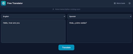 Free Translator by kortexa.ai gallery image