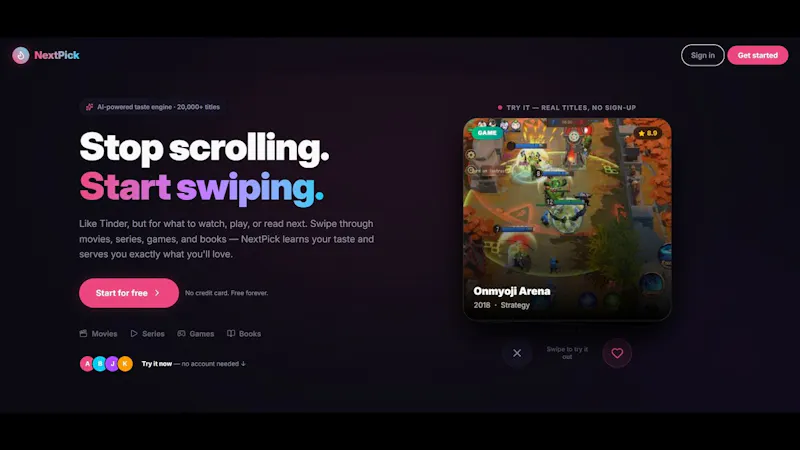 NextPick screenshot 1 (video preview)