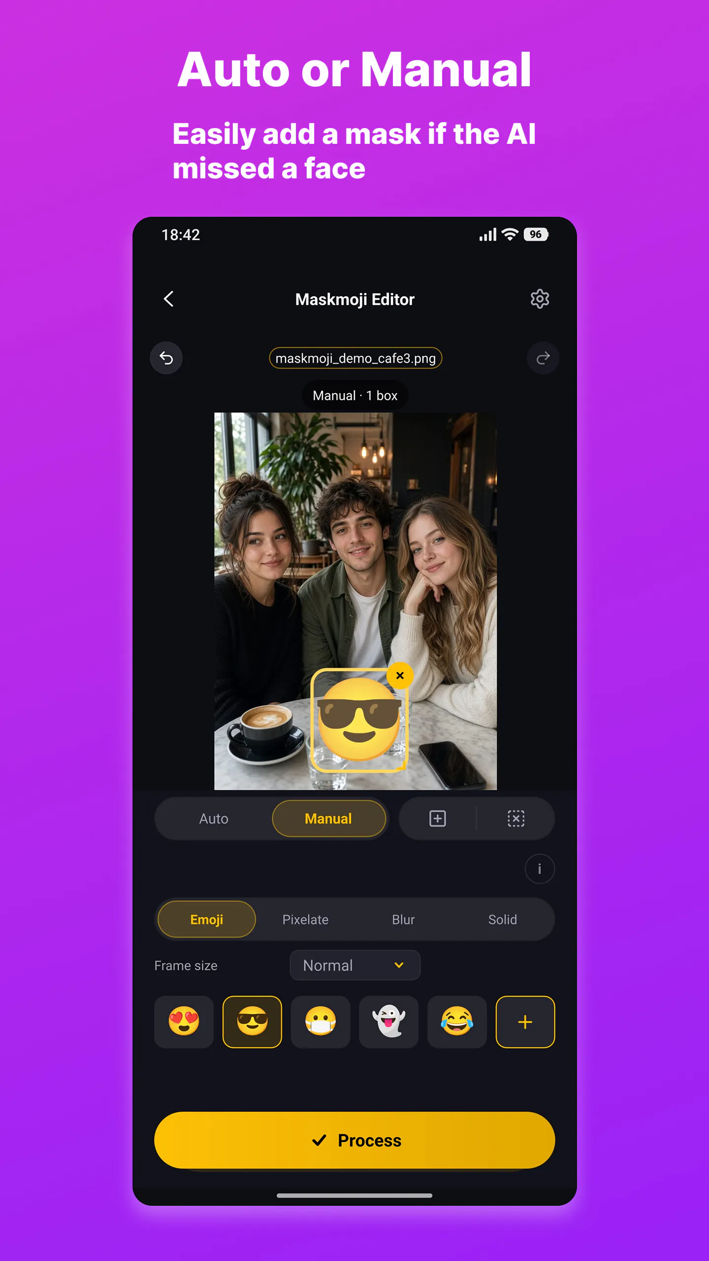 Maskmoji: hide face in video gallery image