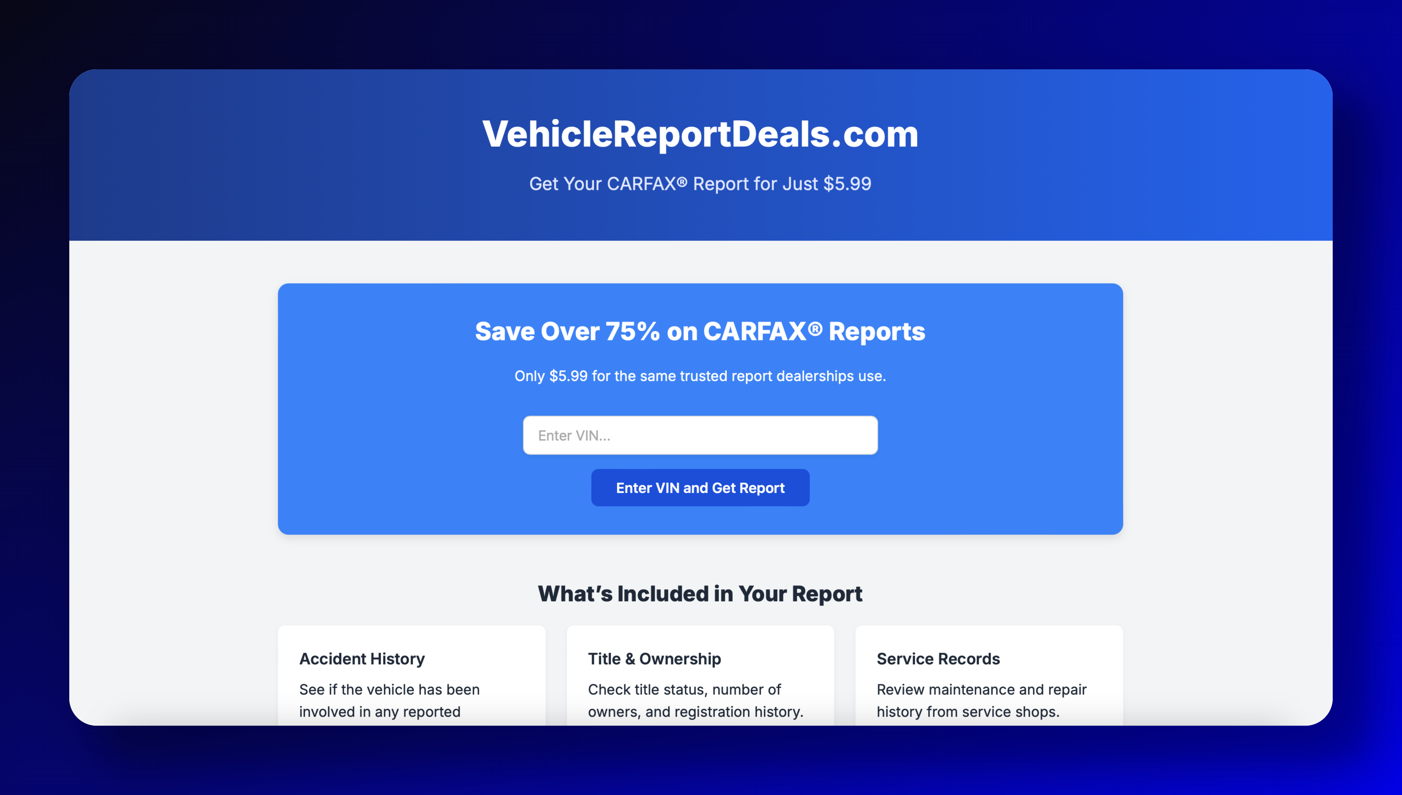 차량 보고서 거래 - 저렴한 Carfax 보고서는 거의 즉시 이메일로 전송되었습니다 미디어 1