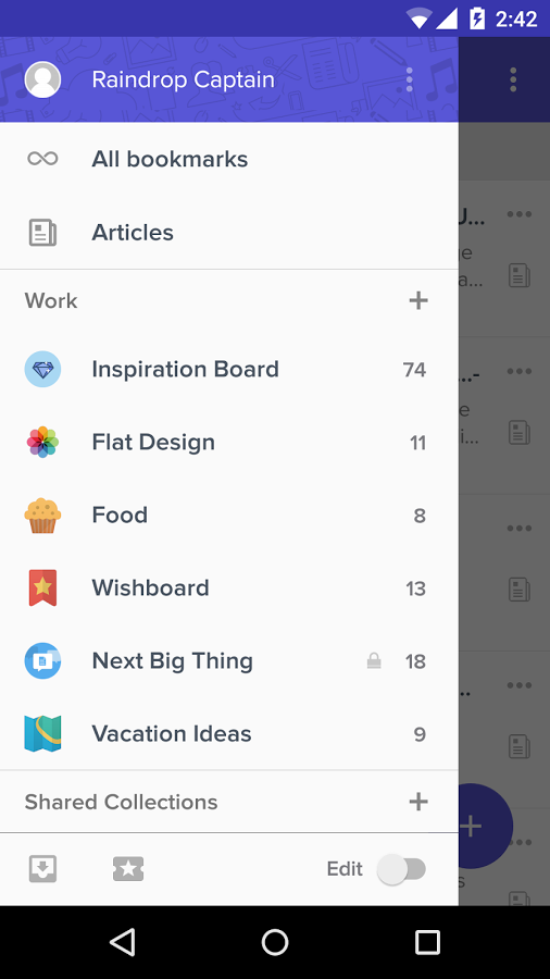 Raindrop.io New Material Design gallery image