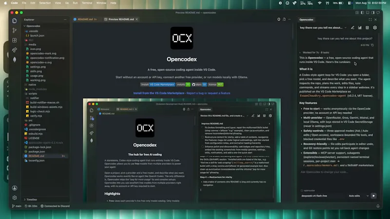Opencodex screenshot 1 (video preview)