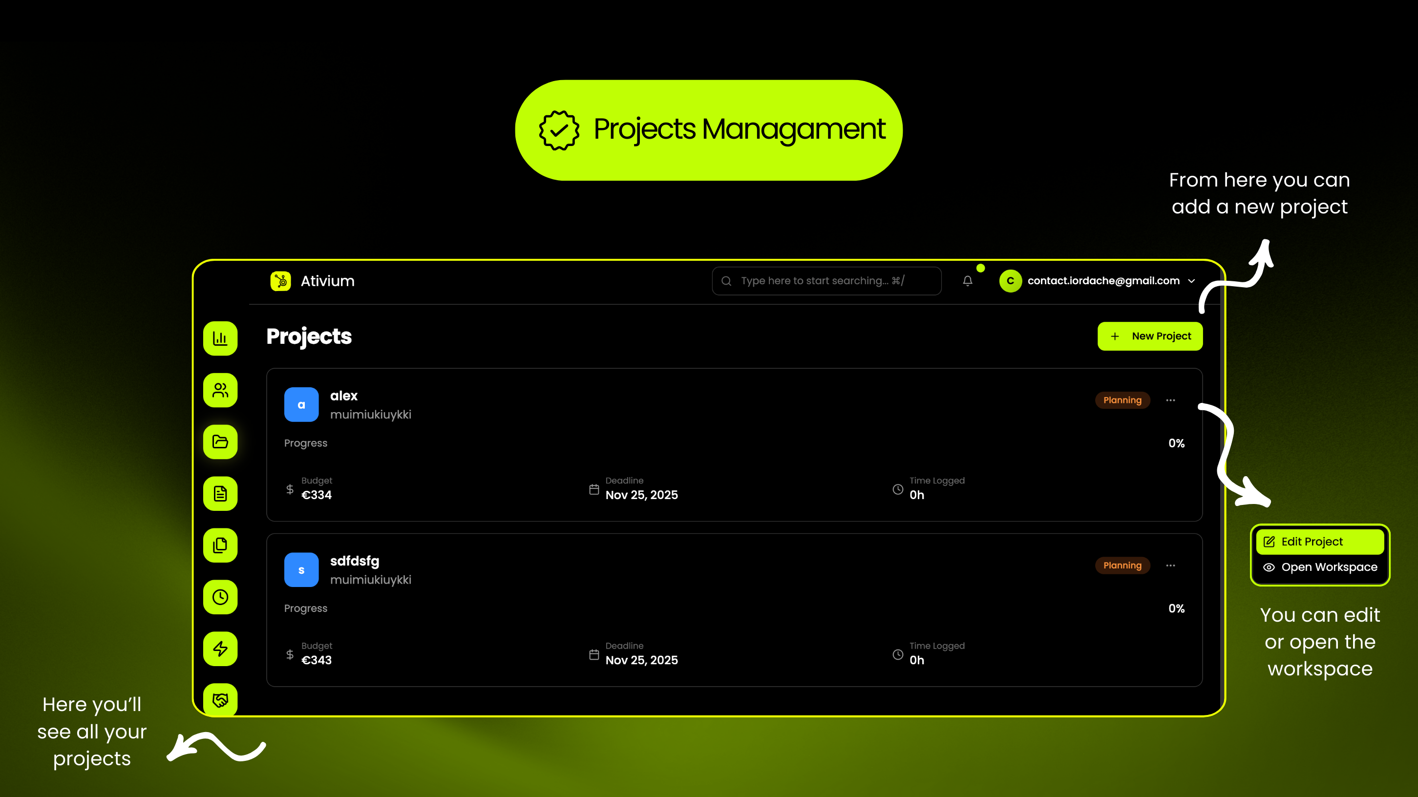 Ativium Freelancing - Screenshot 4 showing product features and functionality