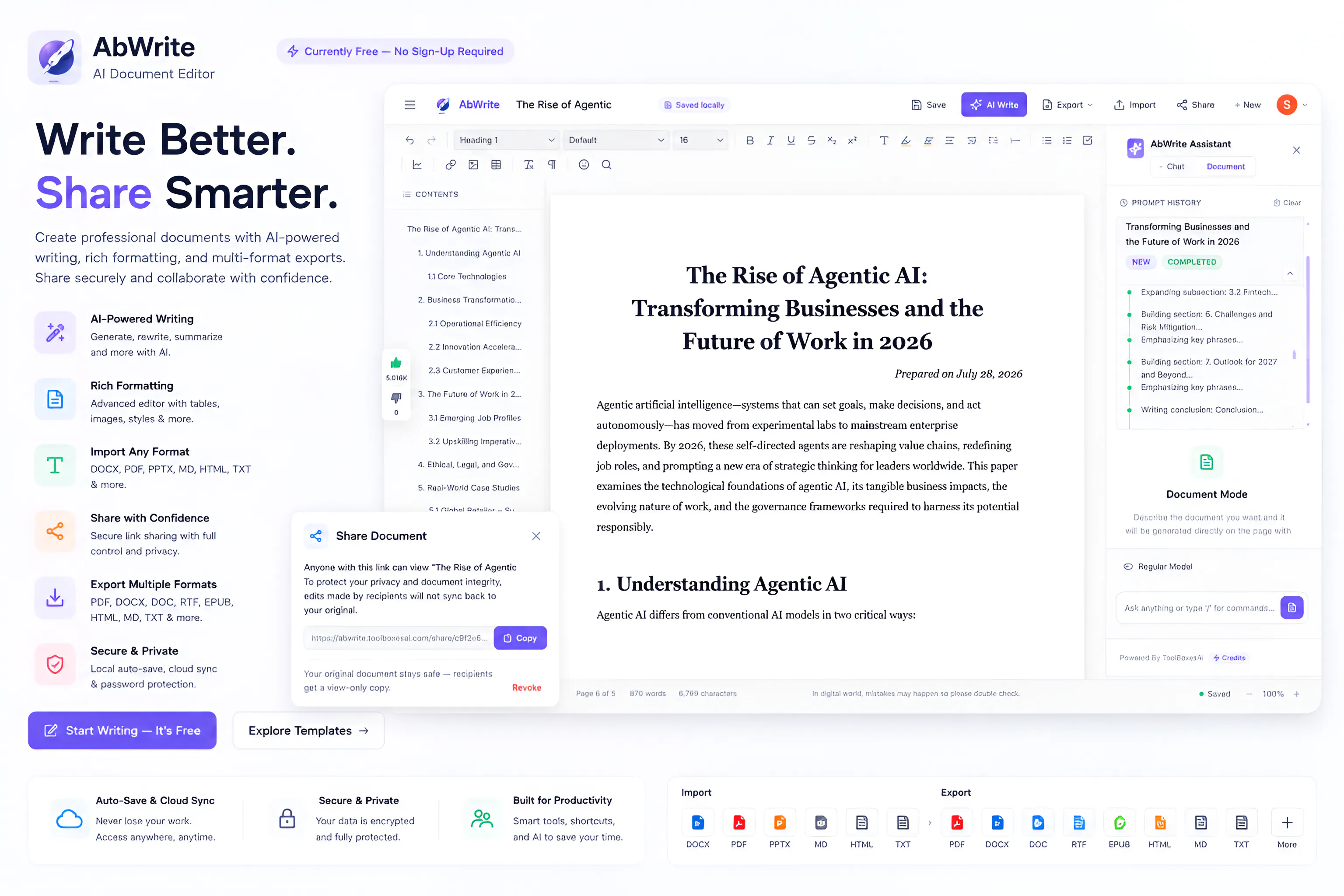 AbWrite: Next-Gen Ai Document Editor logo
