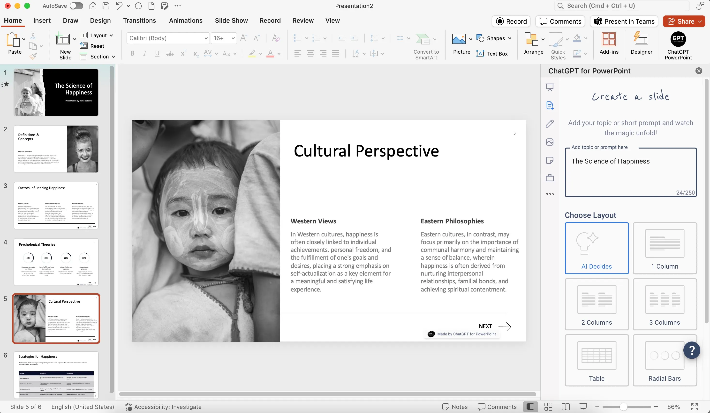 ChatGPT for PowerPoint gallery image