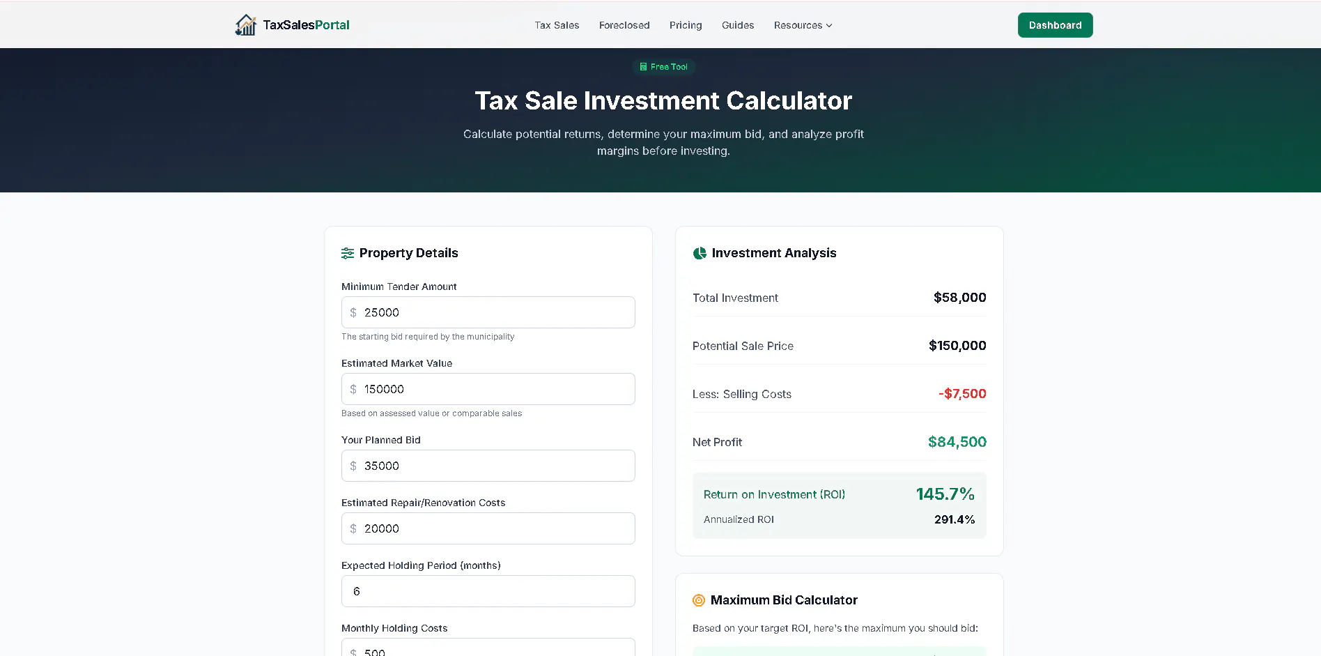 Tax Sales Portal gallery image