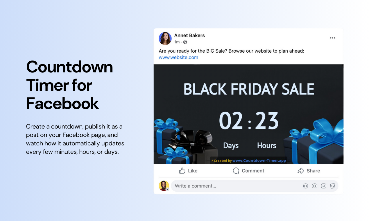 Facebook Countdown Timer App media 1