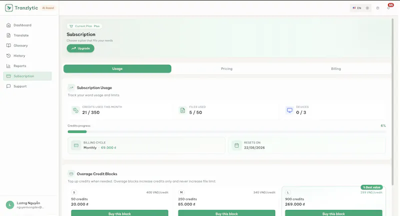 Tranzlytic screenshot 4