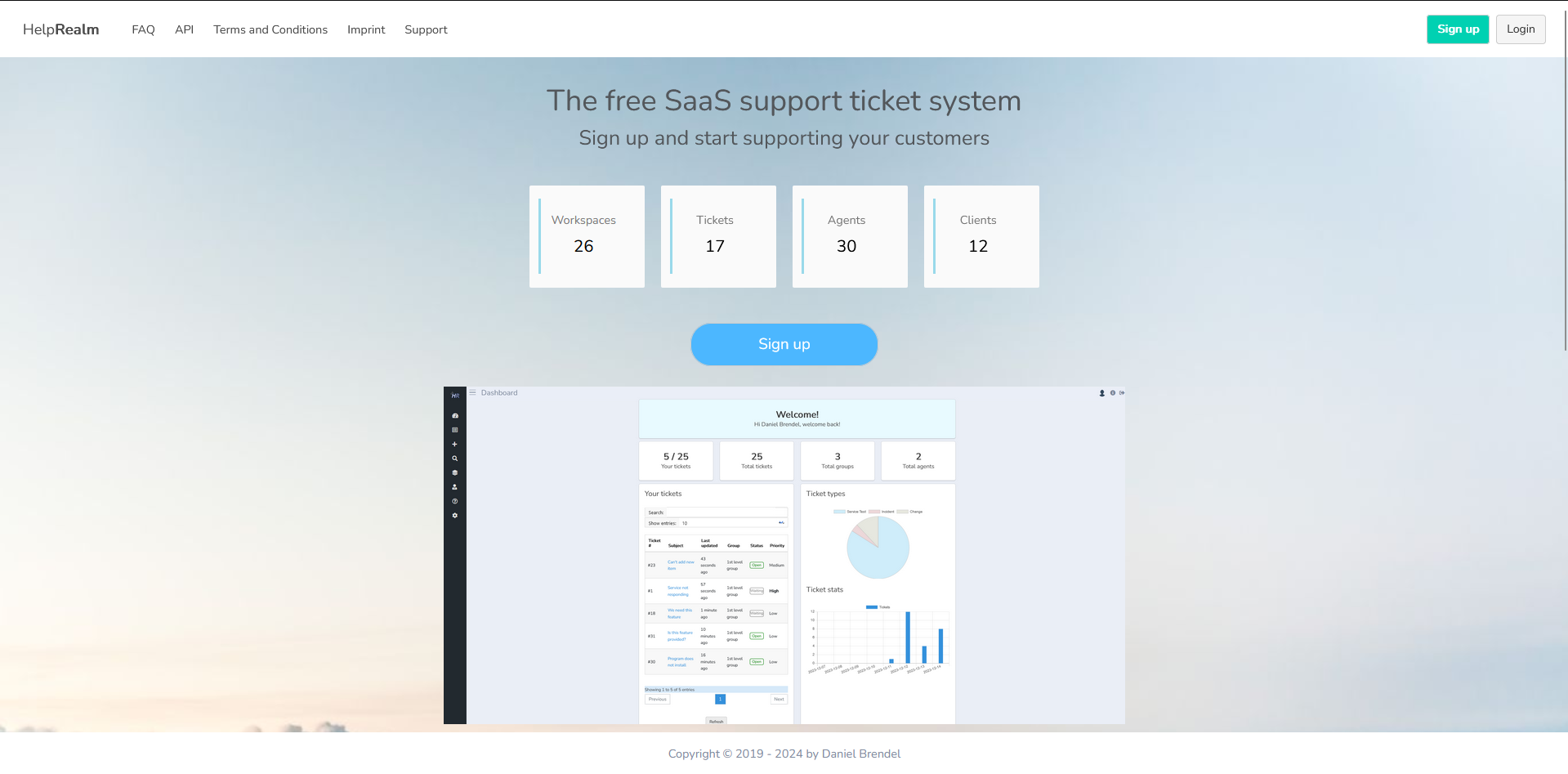 Helprealm - El sistema de entradas de soporte de SaaS gratuito media 1