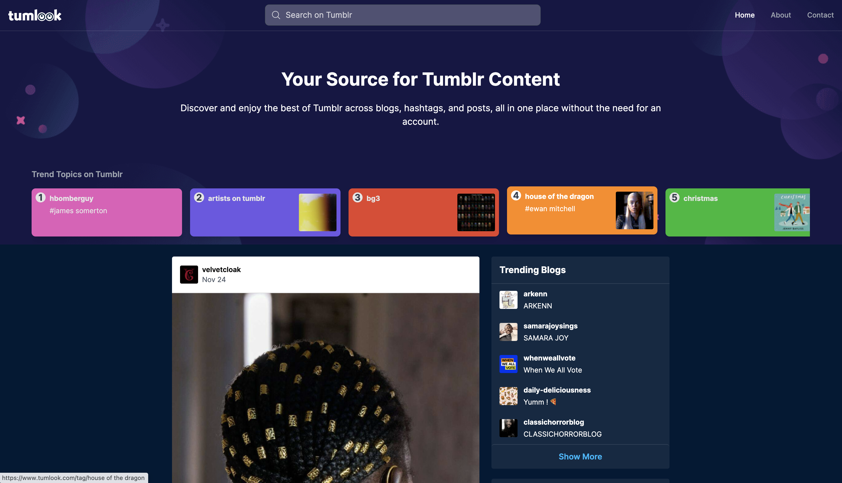 startuptile Tumlook-A website that allows you to use Tumblr anonymously.