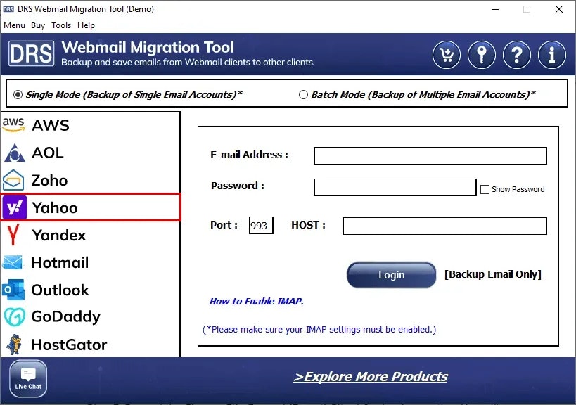 Cloudmigratie Yahoo Back -up Tool - Nut. Gevorderd voor veilige back -up van Yahoo Mailbox media 1