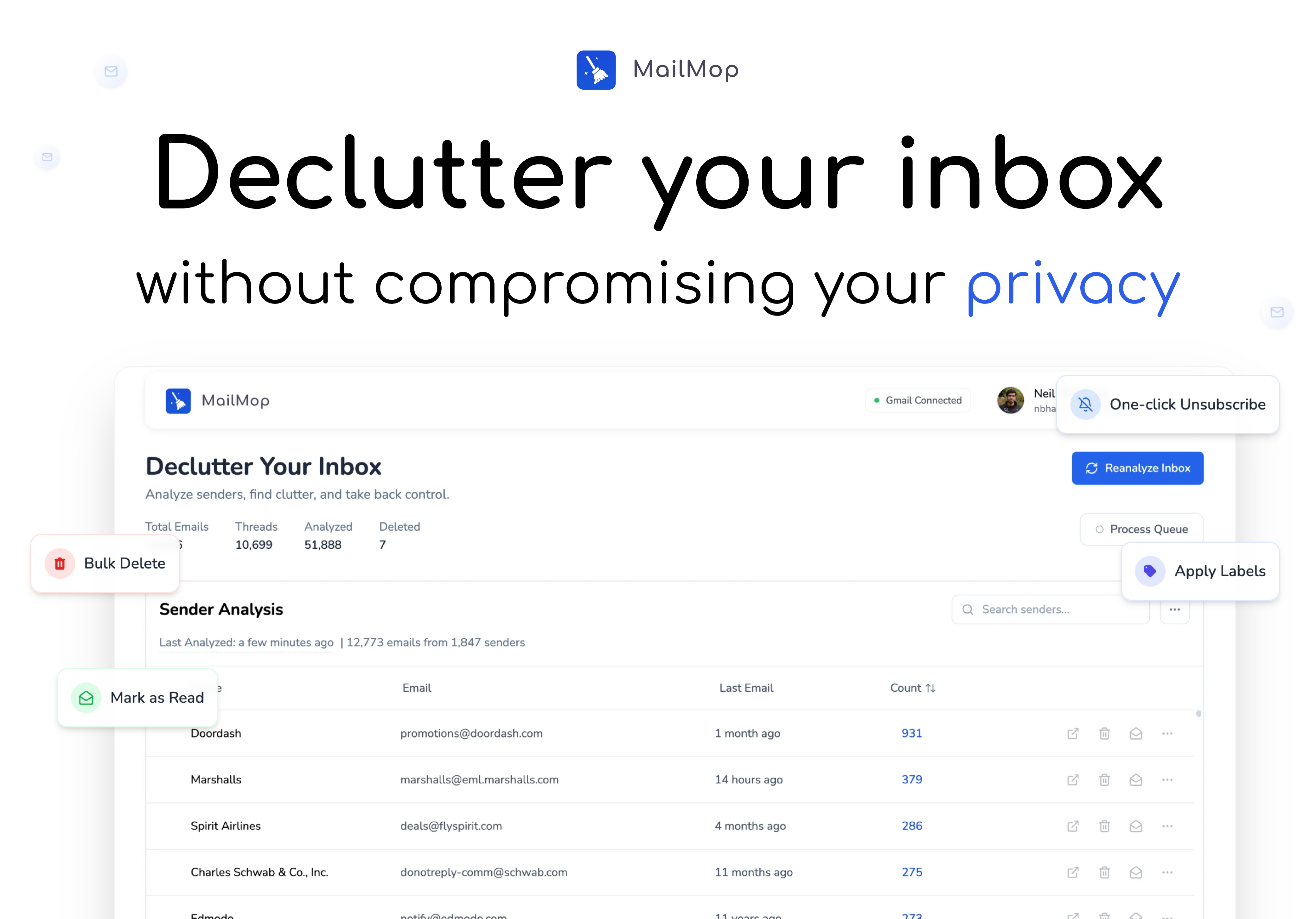 Média Courrier - L'outil de nettoyage Gmail open-source et de confidentialité 2