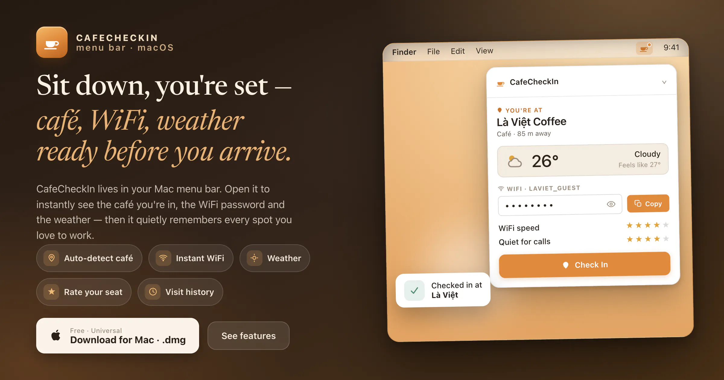 CafeCheckIn, Your café sorted the moment gallery image