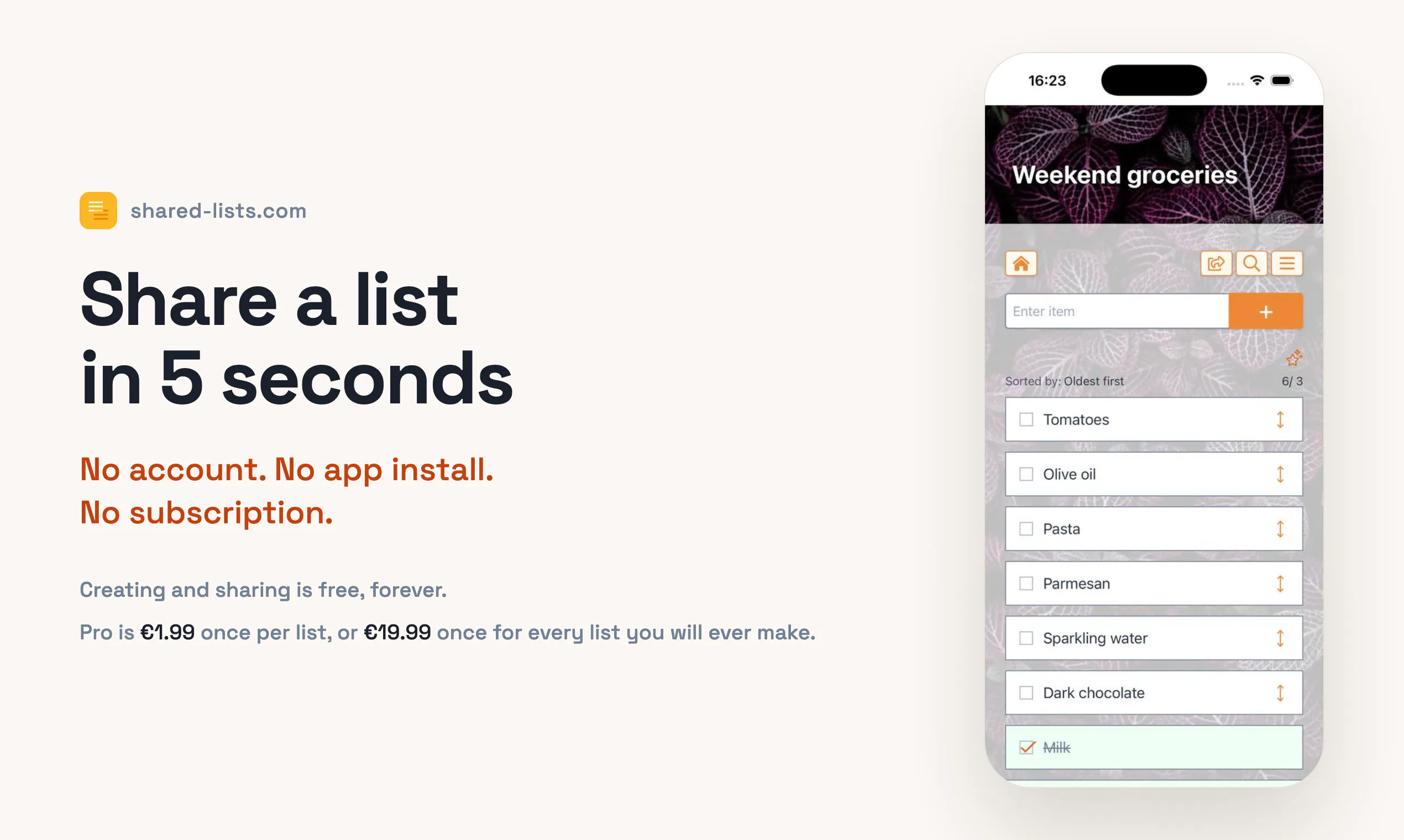 Shared Lists gallery image