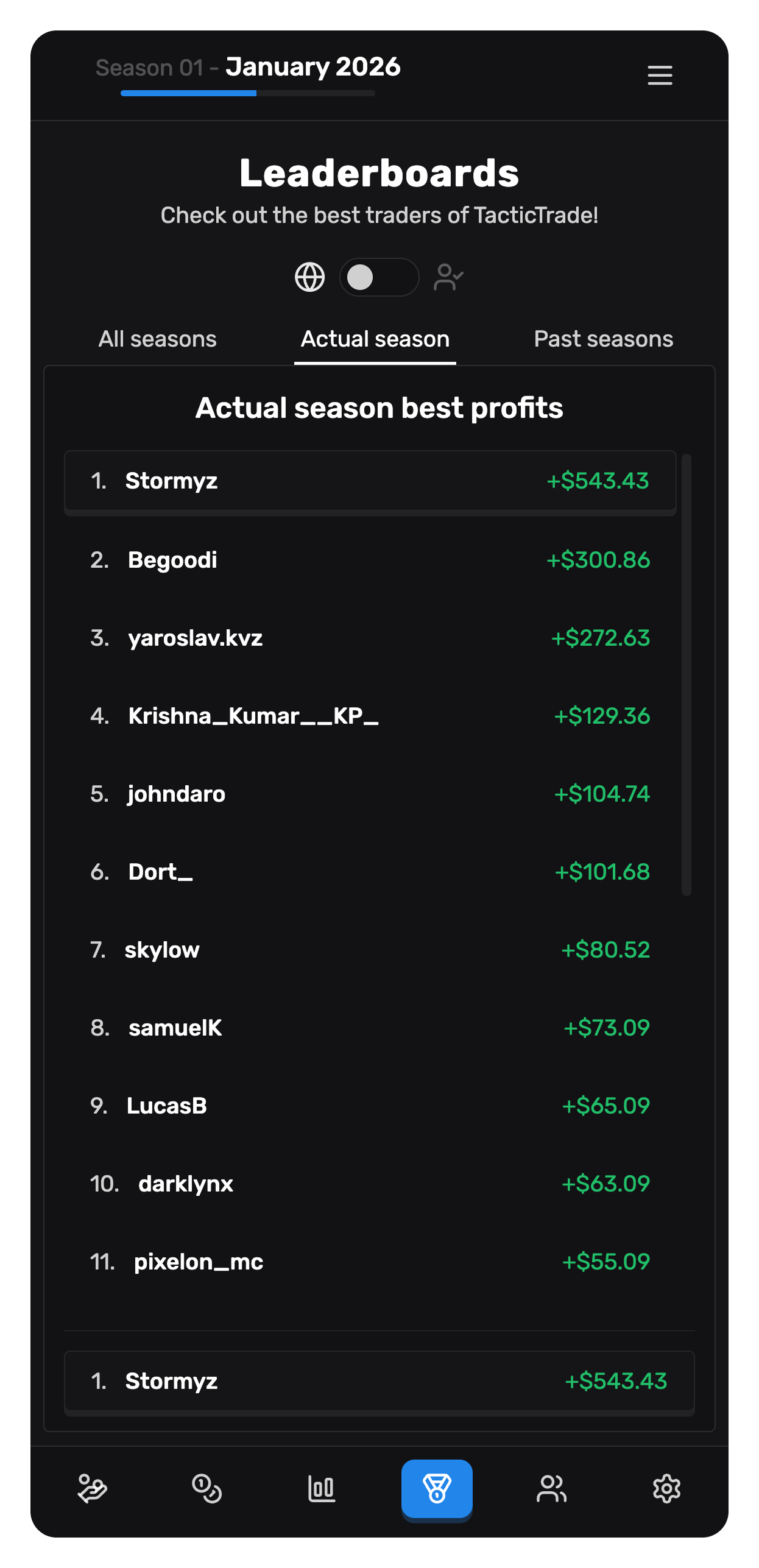 TacticTrade - Screenshot 2 showing product features and functionality