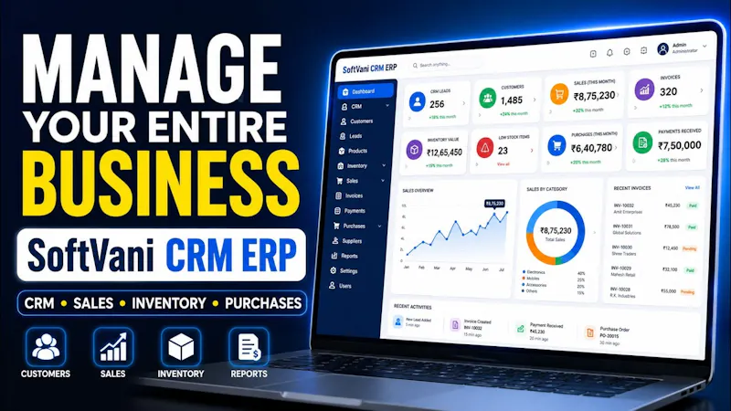 SoftVani CRM ERP screenshot 1 (video preview)