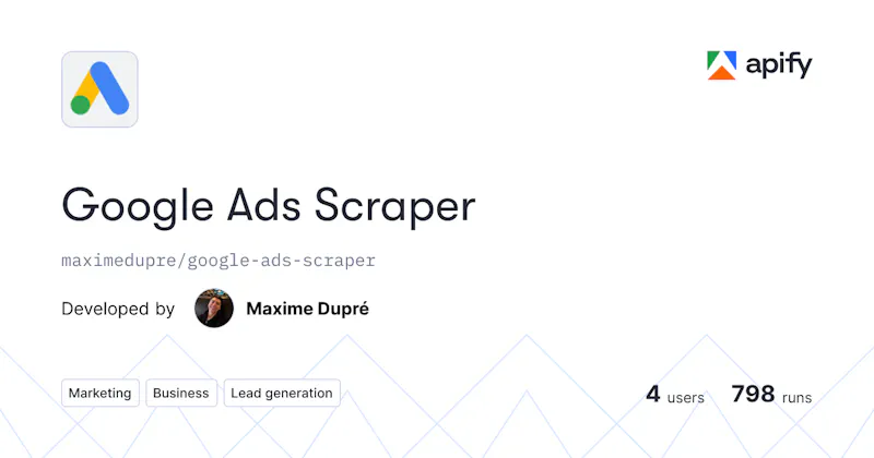 Google Ads Scraper screenshot 1