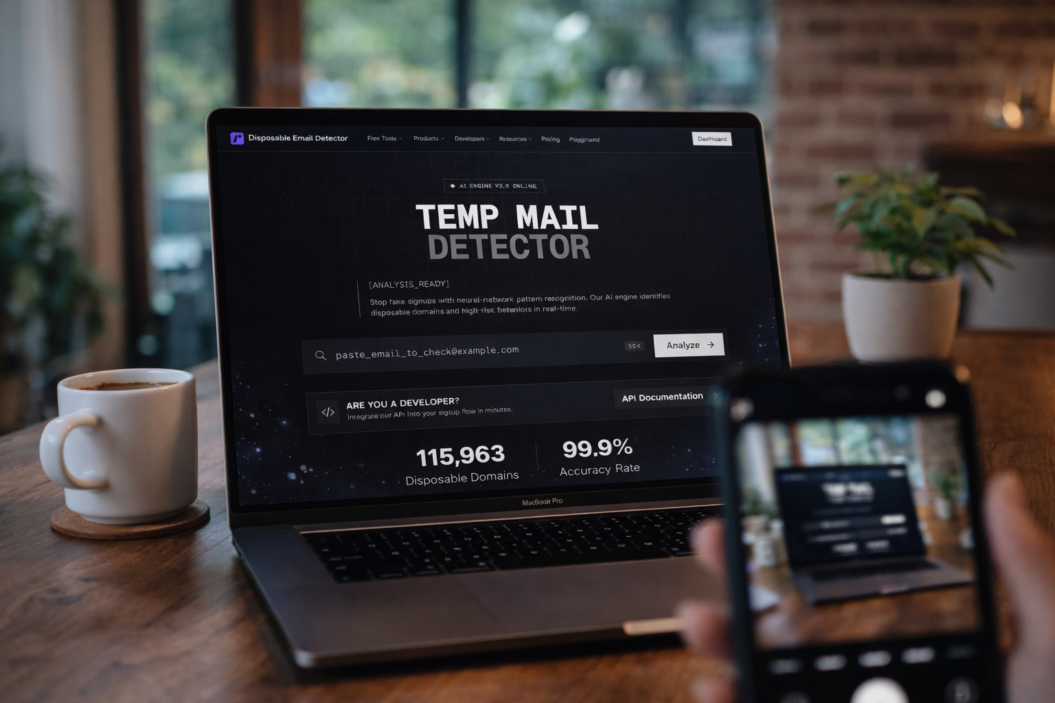 Temp Mail Detector - Screenshot 2 showing product features and functionality