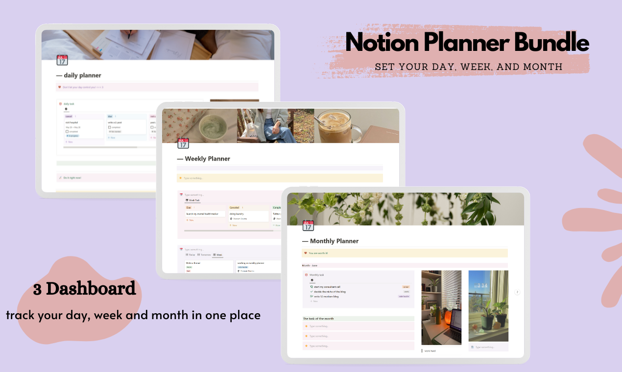 startuptile Notion Planner Bundle -Level up your life with planners