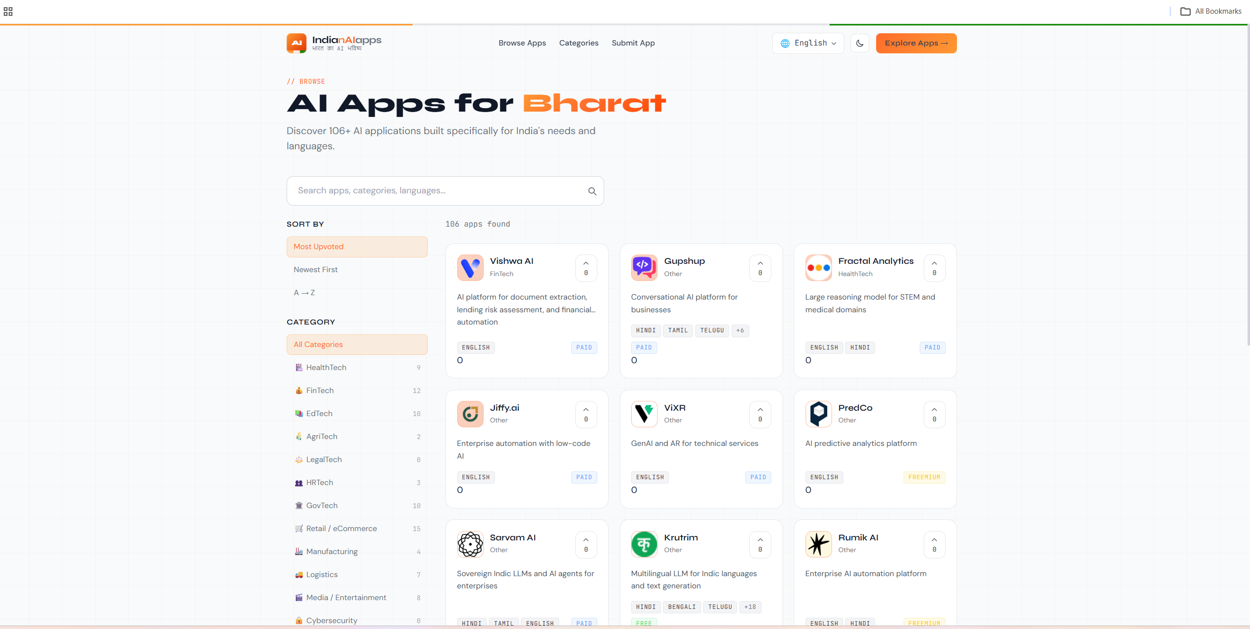 India's AI app directory gallery image