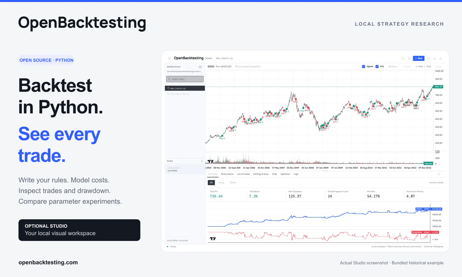 OpenBacktesting screenshot 3