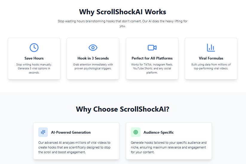 ScrollShock.ai - แพลตฟอร์ม AI Hook-Gen สำหรับแพลตฟอร์มโซเชียลมีเดีย media 4