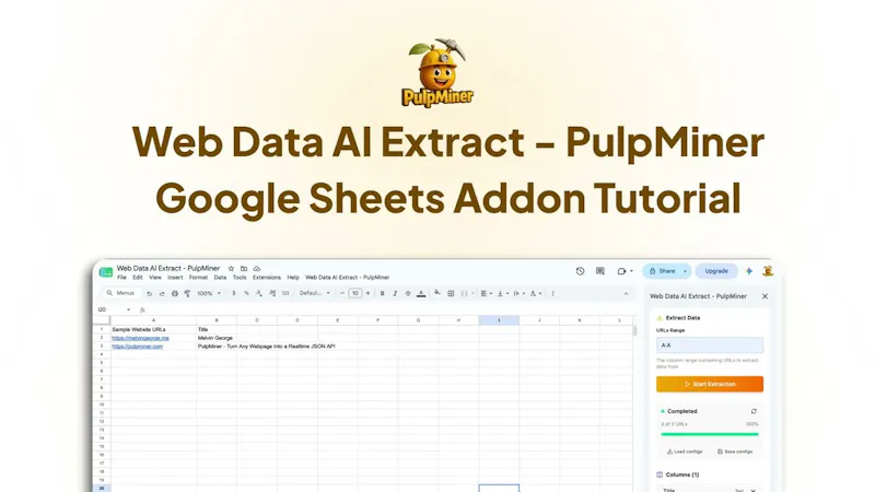 Web Data AI Extract for Google Sheets™ screenshot 1 (video preview)