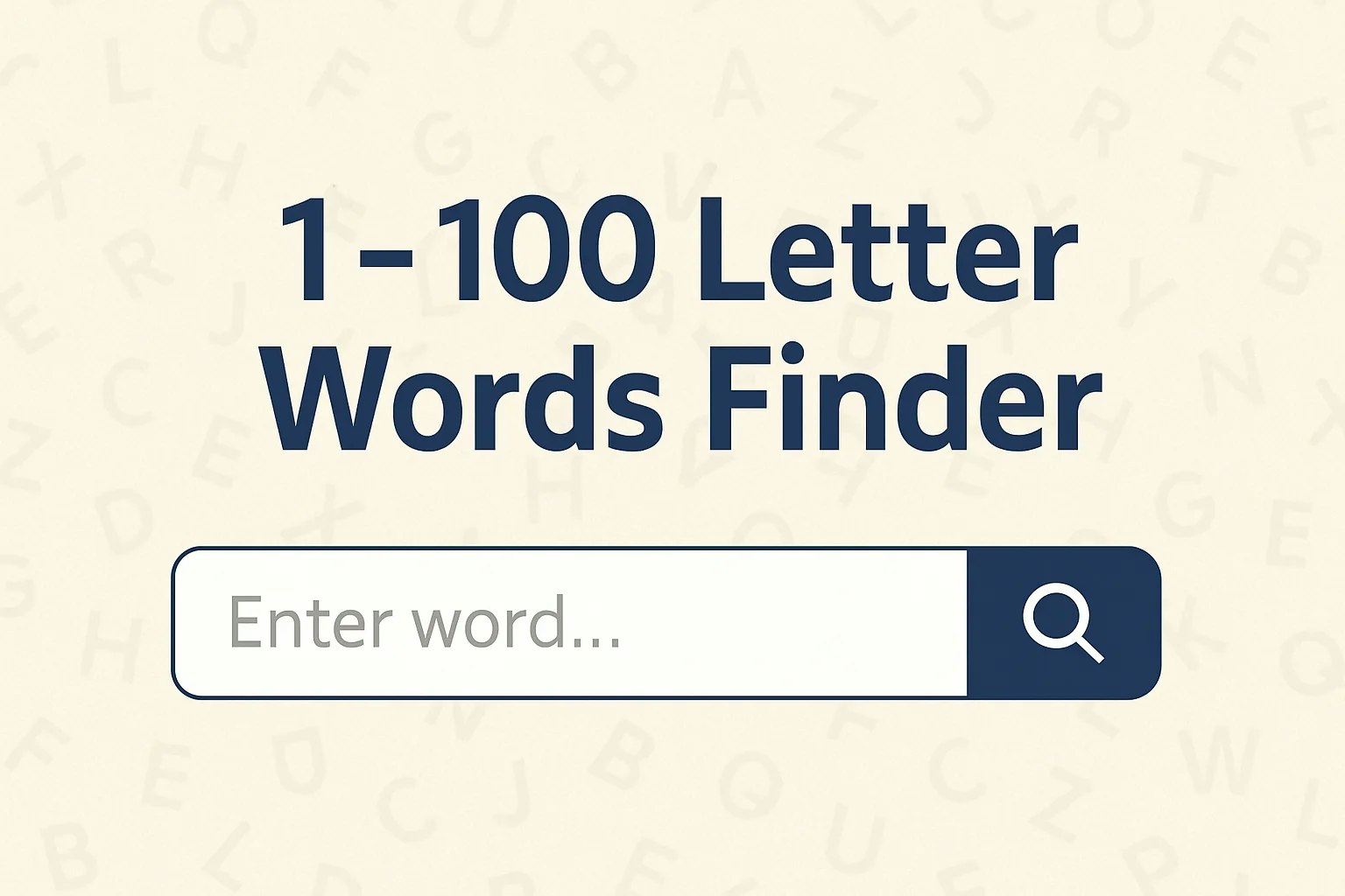 1 to 100 Letter Words Finder, Solver   media 1