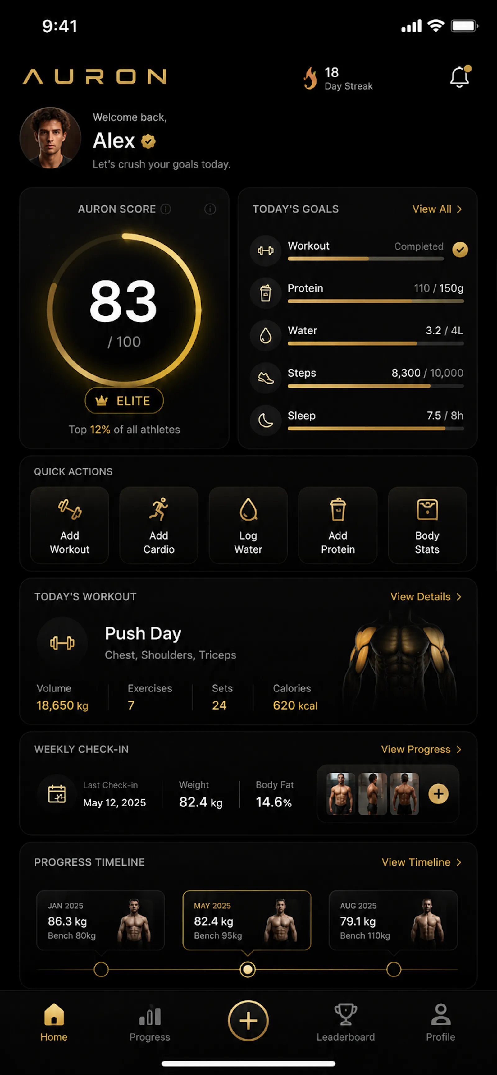 AURON — Fitness Accountability Platform screenshot 1