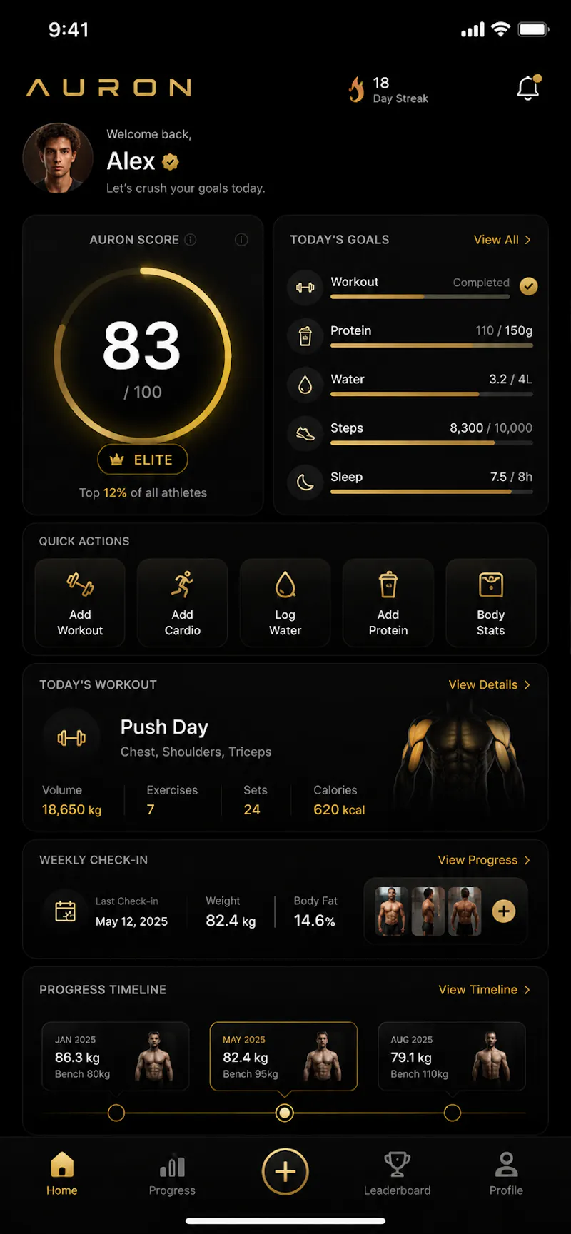 AURON — Fitness Accountability Platform screenshot 1