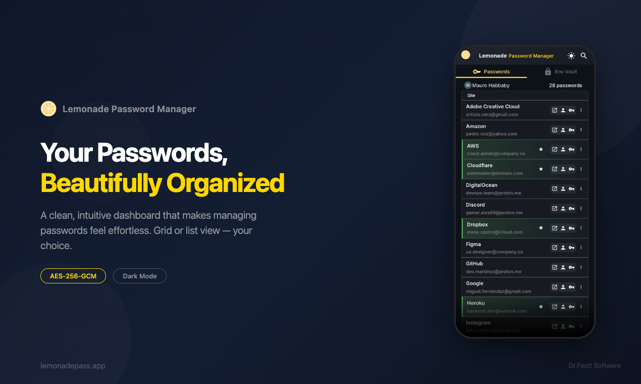 Lemonade Password Manager gallery image